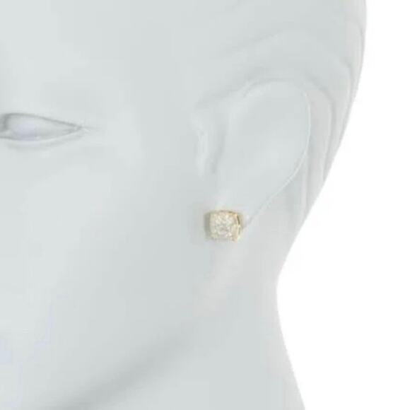 Kate Spade New York Gold Tone White Silver Glitter Sm Square Stud Earring - Picture 5 of 11